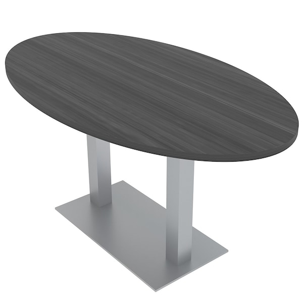 33.5 in W, 59.5 in L, 29 in H, Engineered Wood Top, Grey